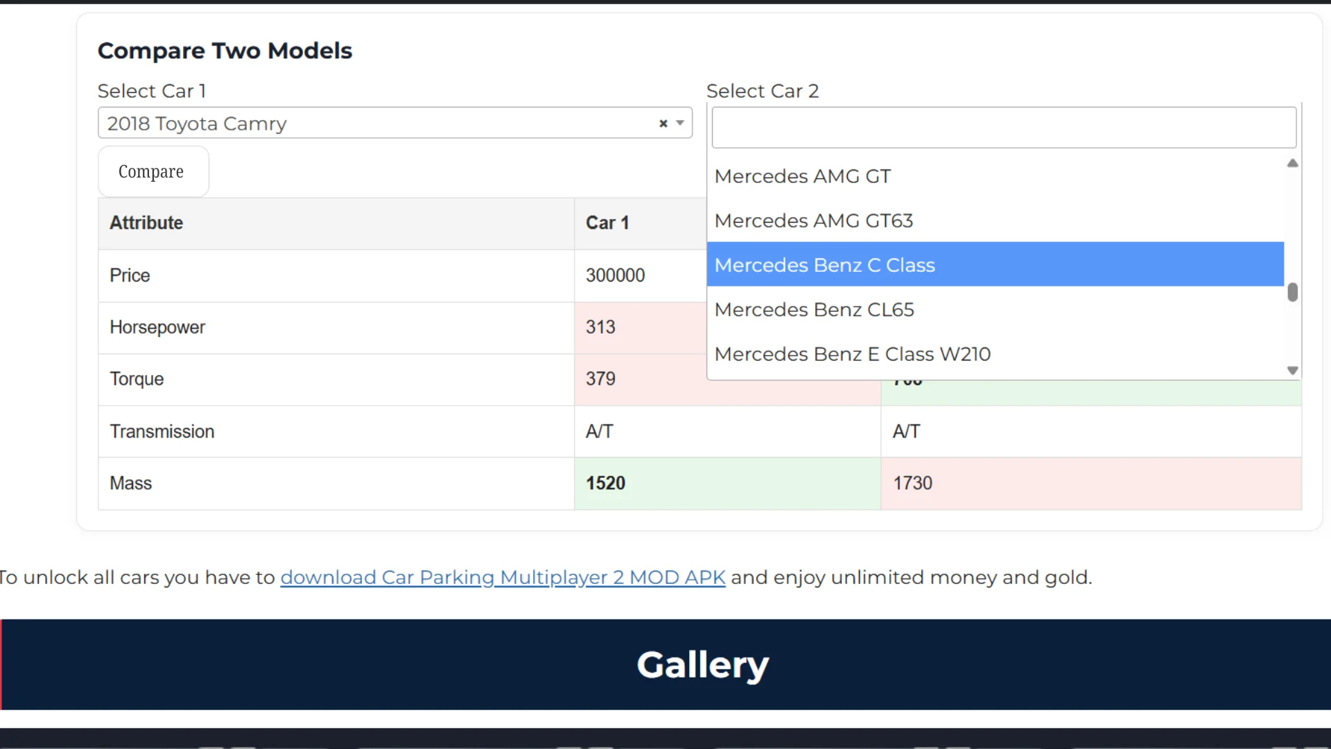 Car Parking Multiplayer 2 All Cars List 2025 8 Car Parking Multiplayer 2 Car Comparison Tool