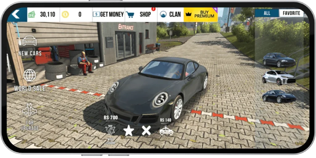 car parking multiplayer mod apk main game screen
