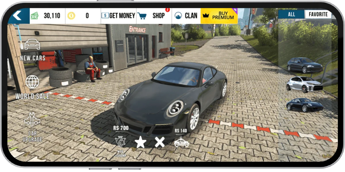 car parking multiplayer mod apk main game screen
