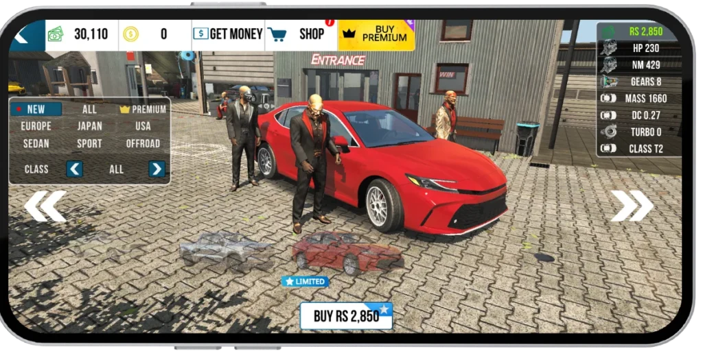 car-parking-multiplayer mod apk vehicle purchase screen.