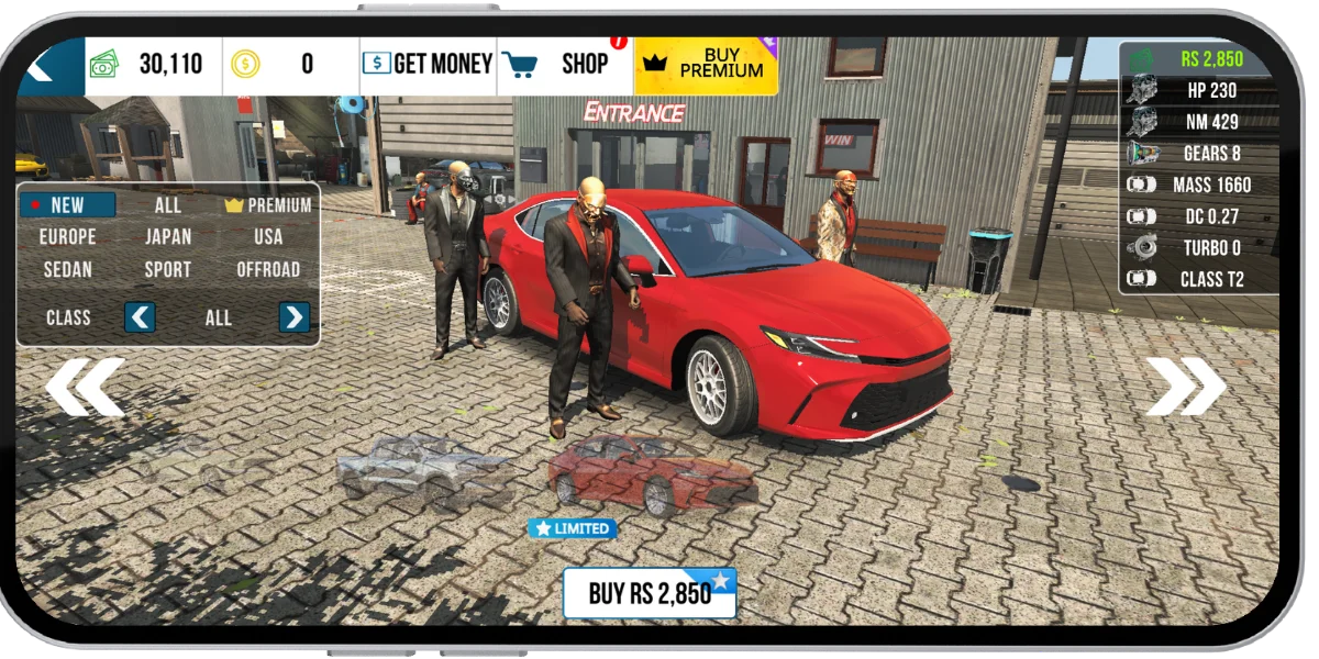 car-parking-multiplayer mod apk vehicle purchase screen.